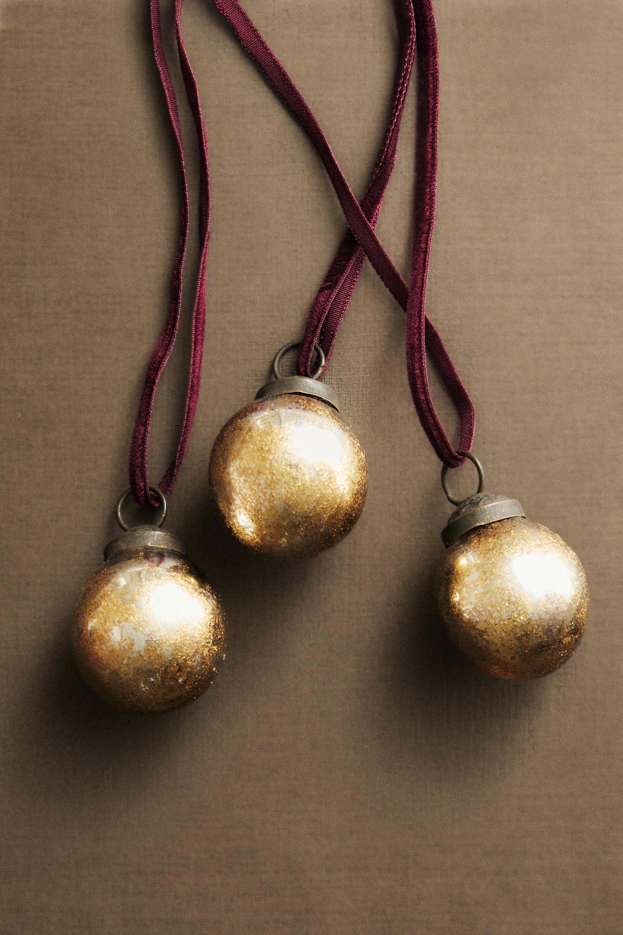 SET OF MINI BALLS CHRISTMAS TREE ORNAMENTS (SET OF 3)